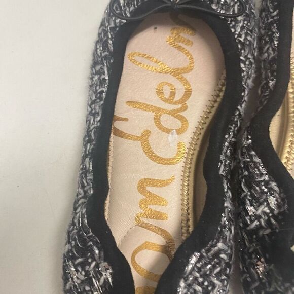 SAM‎ EDELMAN Felicia Tweed Black & White Ballet Flats Size 7.5 M - Picture 9 of 10